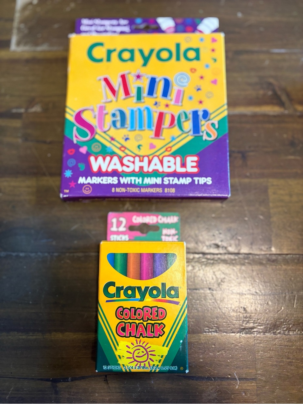 Vintage Crayola Mini Stampers & Colored Chalk Bundle Set Binney & Smith Y2K